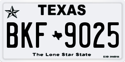 TX license plate BKF9025