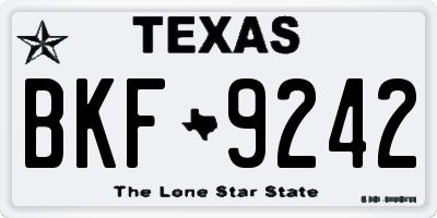 TX license plate BKF9242