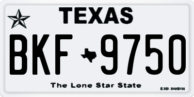 TX license plate BKF9750