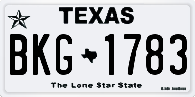 TX license plate BKG1783