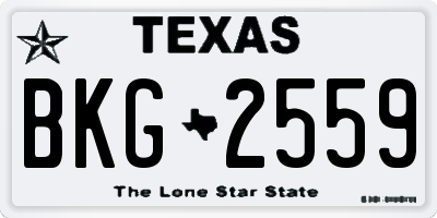 TX license plate BKG2559