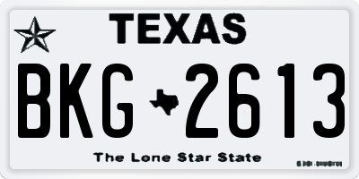 TX license plate BKG2613
