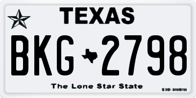 TX license plate BKG2798