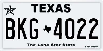 TX license plate BKG4022