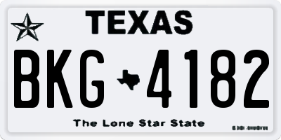 TX license plate BKG4182