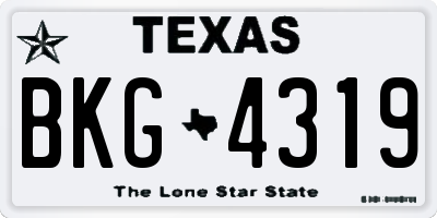 TX license plate BKG4319
