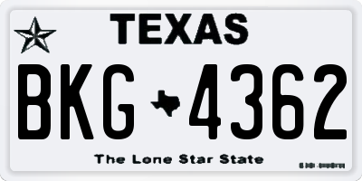 TX license plate BKG4362