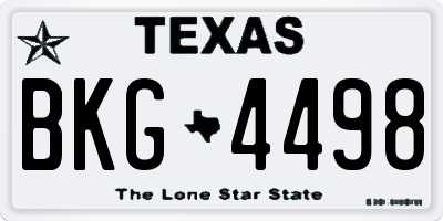 TX license plate BKG4498