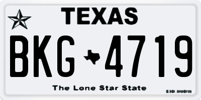 TX license plate BKG4719