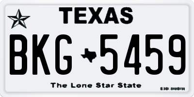 TX license plate BKG5459