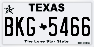 TX license plate BKG5466