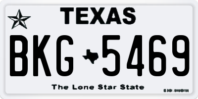 TX license plate BKG5469