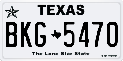 TX license plate BKG5470