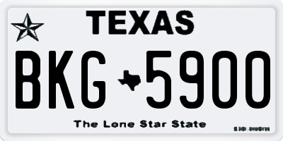 TX license plate BKG5900