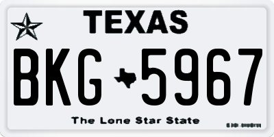 TX license plate BKG5967