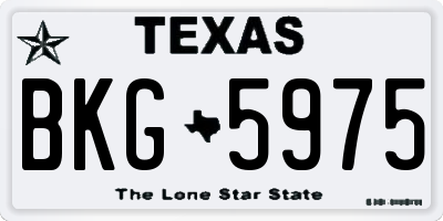 TX license plate BKG5975