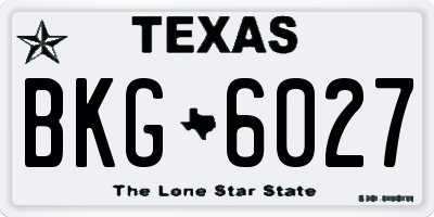 TX license plate BKG6027