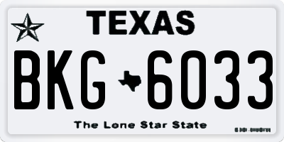 TX license plate BKG6033