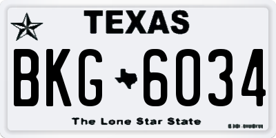 TX license plate BKG6034