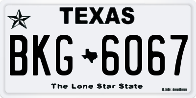 TX license plate BKG6067
