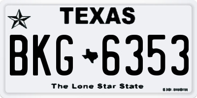 TX license plate BKG6353