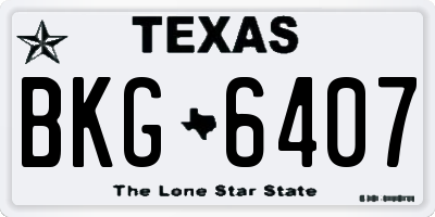 TX license plate BKG6407