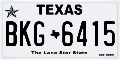 TX license plate BKG6415