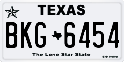 TX license plate BKG6454