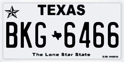 TX license plate BKG6466