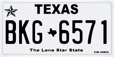 TX license plate BKG6571