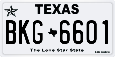 TX license plate BKG6601