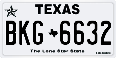 TX license plate BKG6632