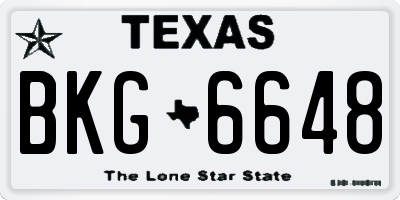 TX license plate BKG6648