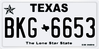 TX license plate BKG6653