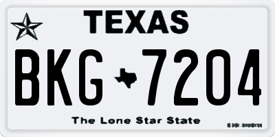 TX license plate BKG7204