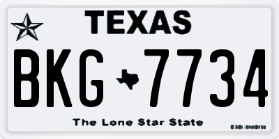 TX license plate BKG7734
