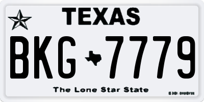 TX license plate BKG7779
