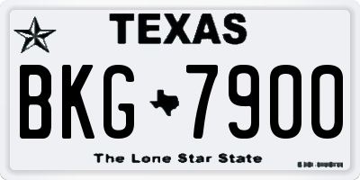 TX license plate BKG7900