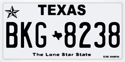 TX license plate BKG8238