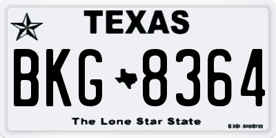 TX license plate BKG8364