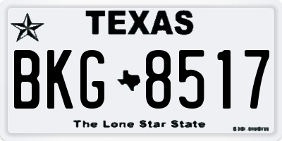 TX license plate BKG8517