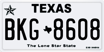 TX license plate BKG8608
