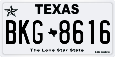 TX license plate BKG8616