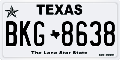TX license plate BKG8638