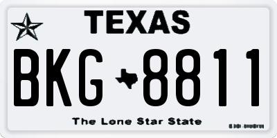 TX license plate BKG8811