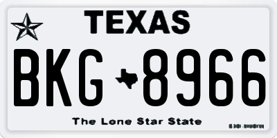 TX license plate BKG8966