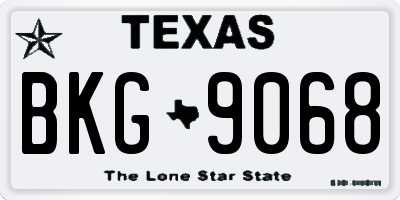 TX license plate BKG9068
