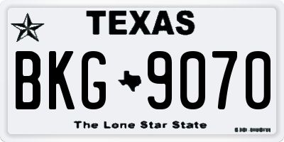TX license plate BKG9070