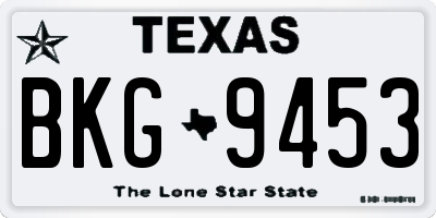 TX license plate BKG9453