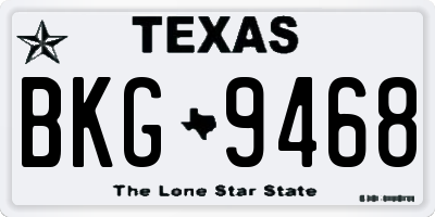 TX license plate BKG9468